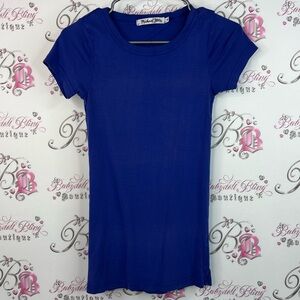 Michael Stars tshirt tee Royal Blue deep top stretchy one size Short Sleeve Tee